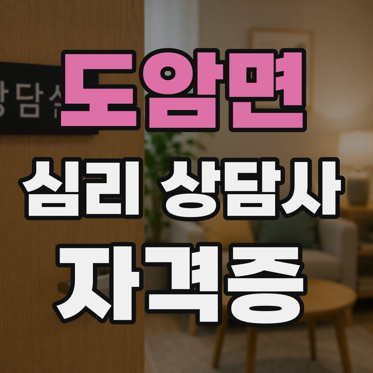 도암면 심리 상담사 자격증