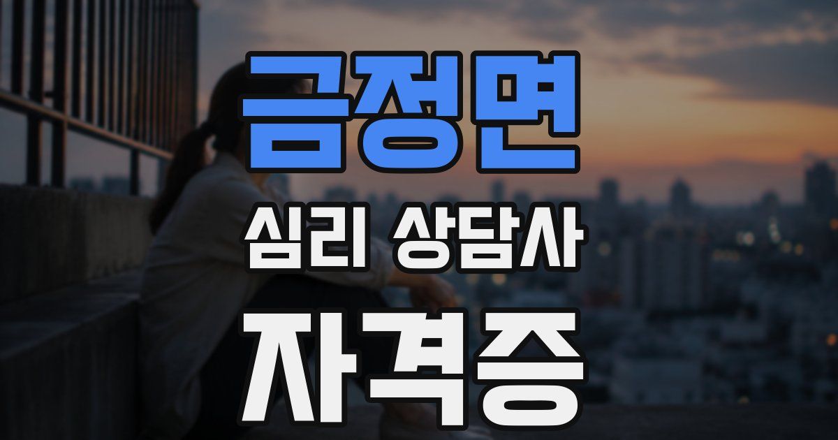 금정면 심리 상담사 자격증