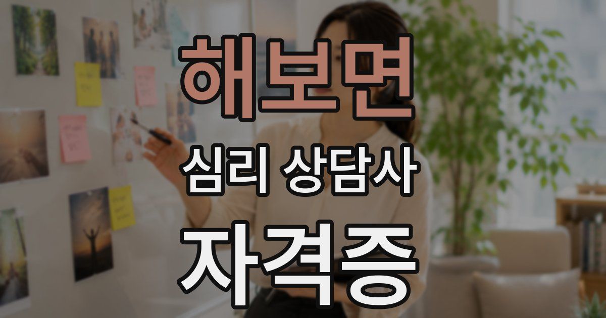 해보면 심리 상담사 자격증