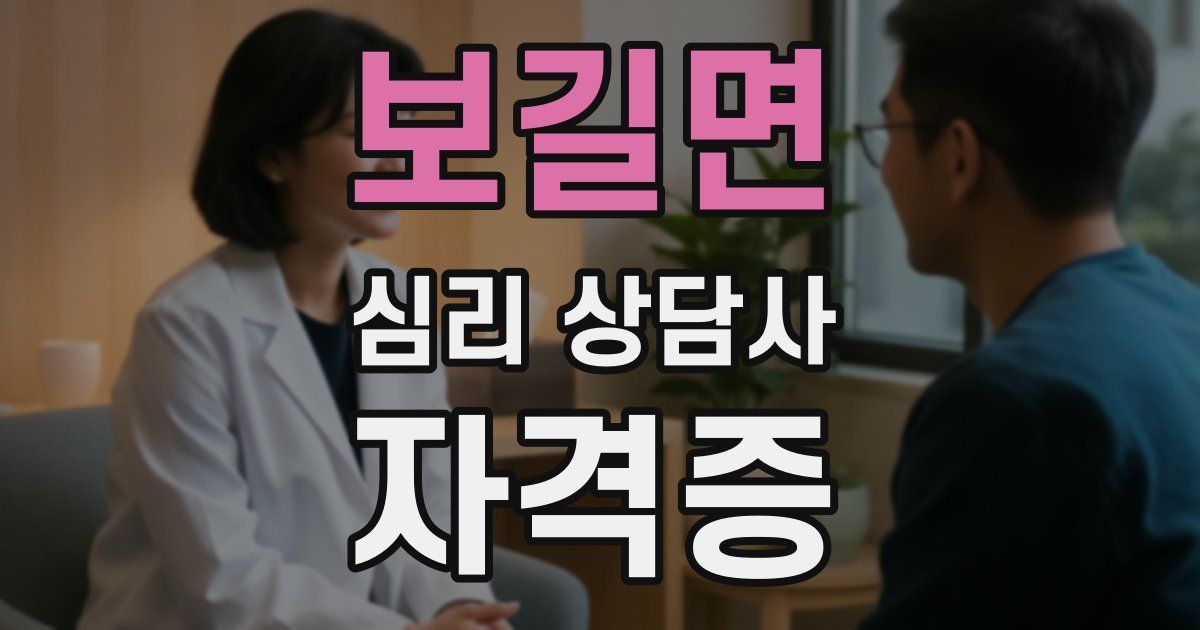 보길면 심리 상담사 자격증