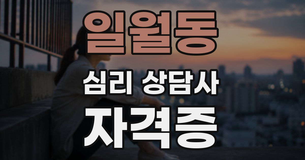 일월동 심리 상담사 자격증