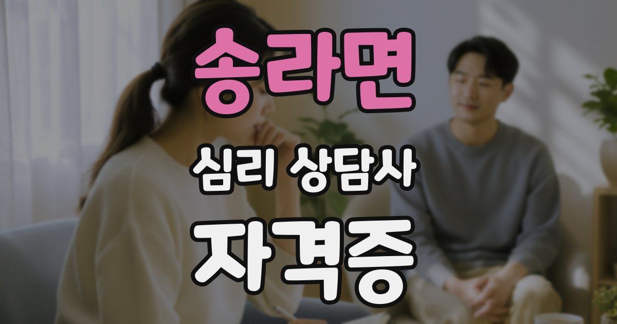 송라면 심리 상담사 자격증