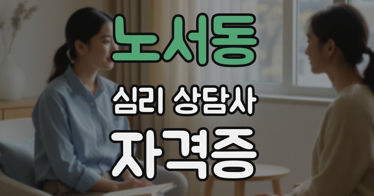 노서동 심리 상담사 자격증