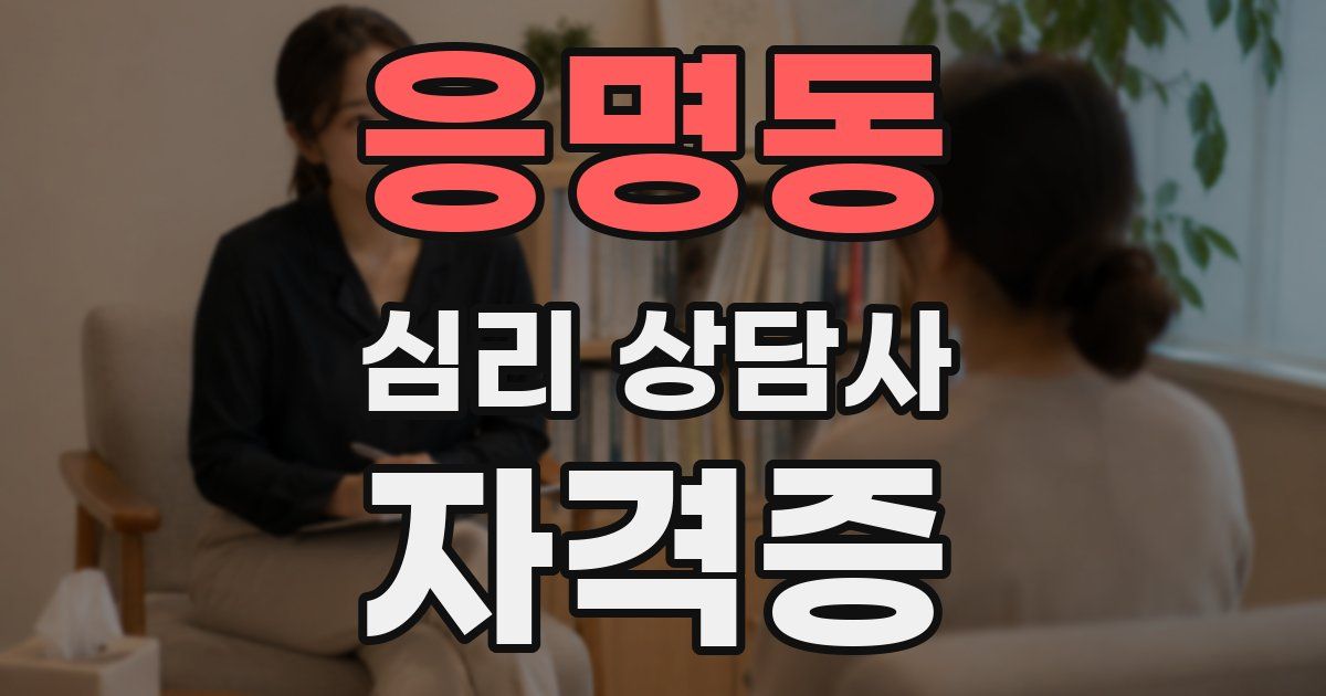 응명동 심리 상담사 자격증