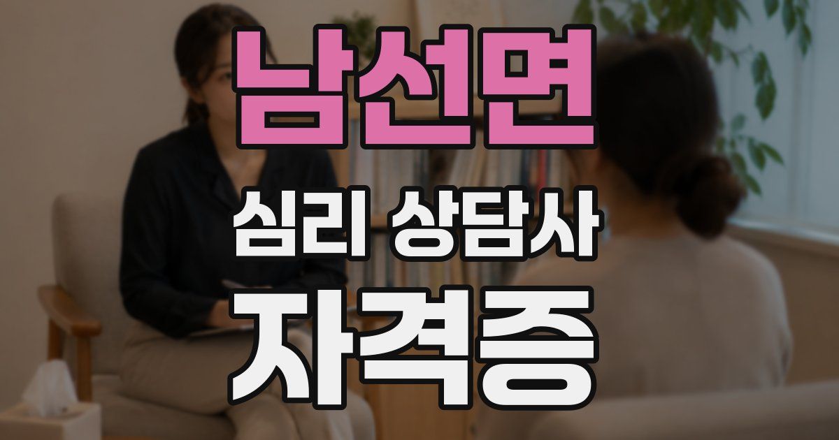 남선면 심리 상담사 자격증