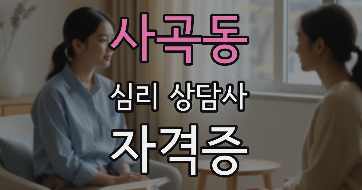 사곡동 심리 상담사 자격증