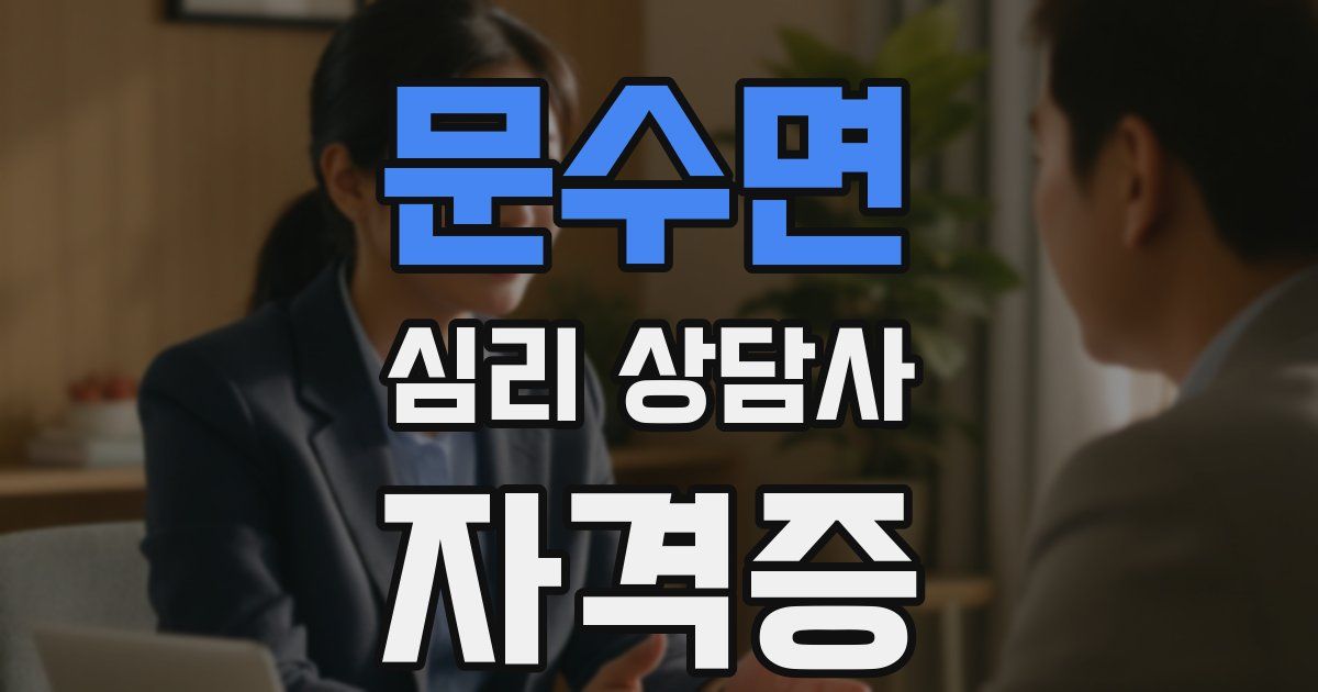 문수면 심리 상담사 자격증