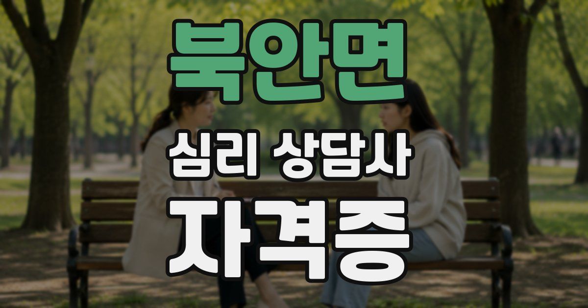 북안면 심리 상담사 자격증