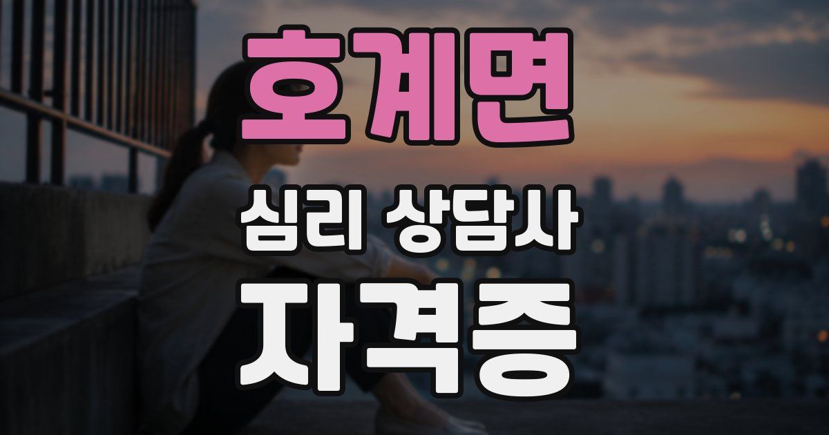 호계면 심리 상담사 자격증