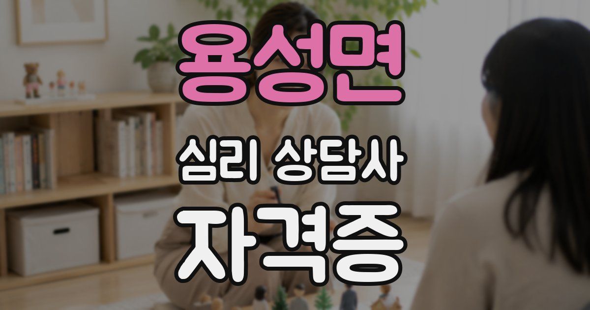 용성면 심리 상담사 자격증