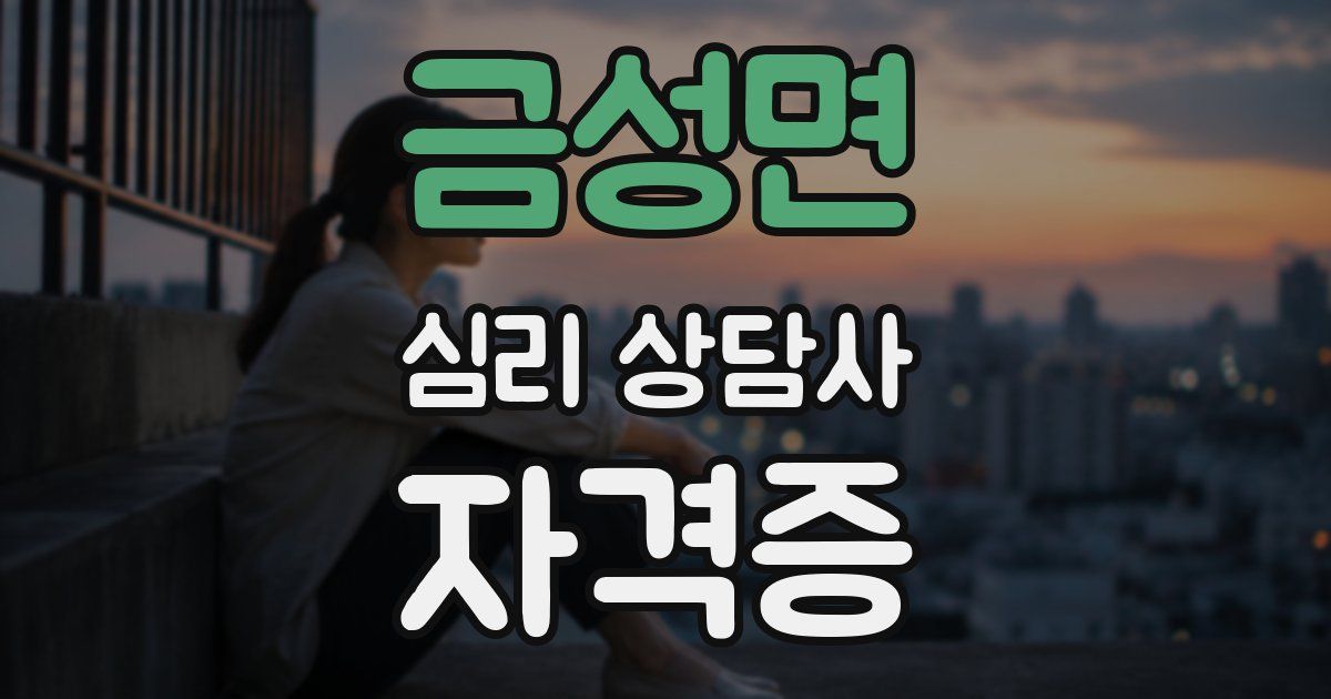 금성면 심리 상담사 자격증