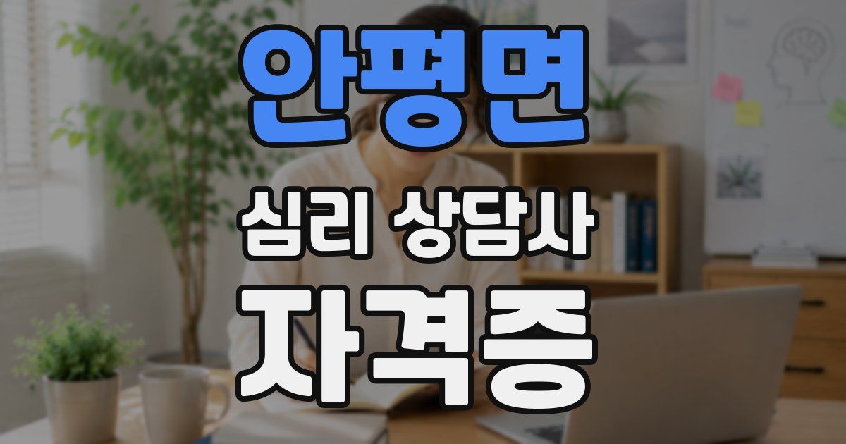 안평면 심리 상담사 자격증