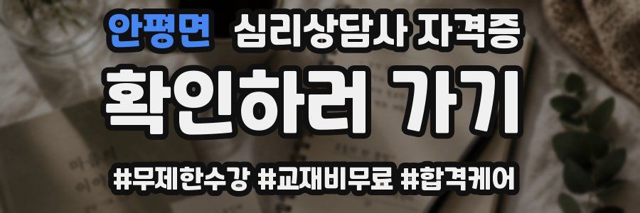 안평면 심리 상담사 자격증
