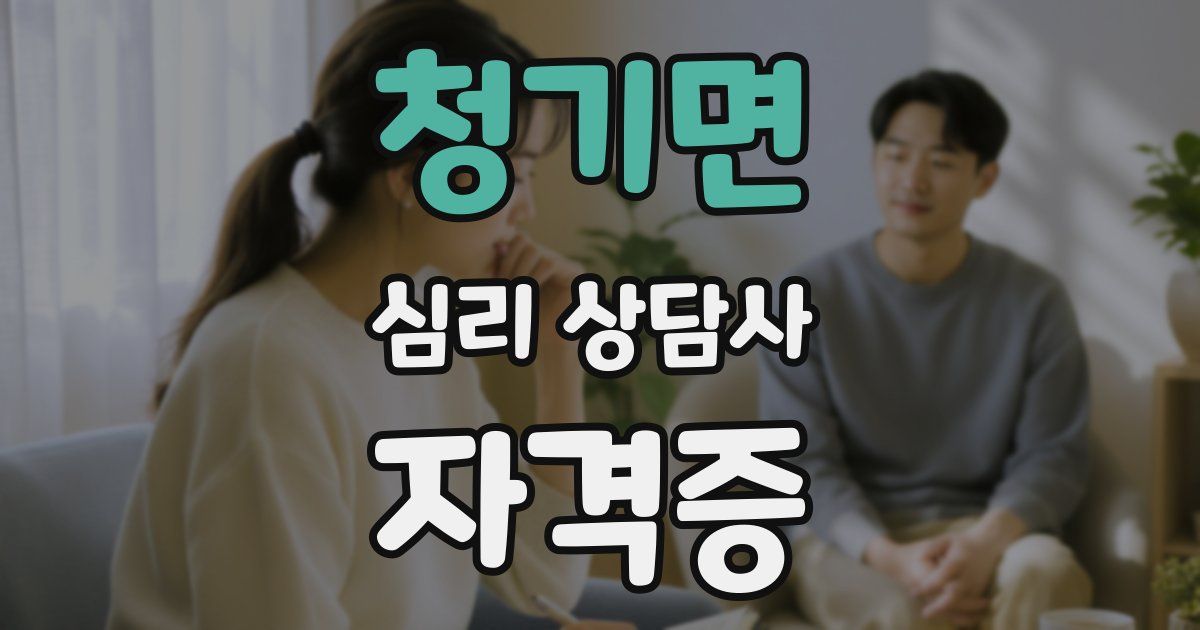 청기면 심리 상담사 자격증