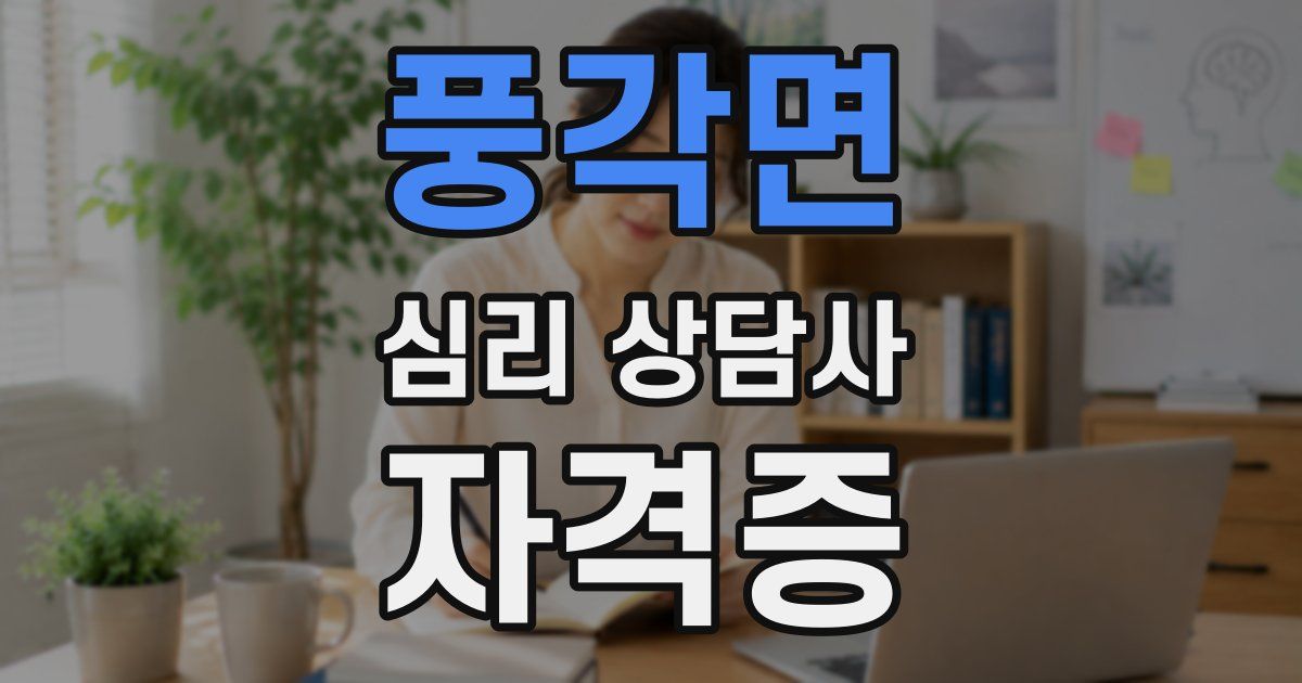 풍각면 심리 상담사 자격증