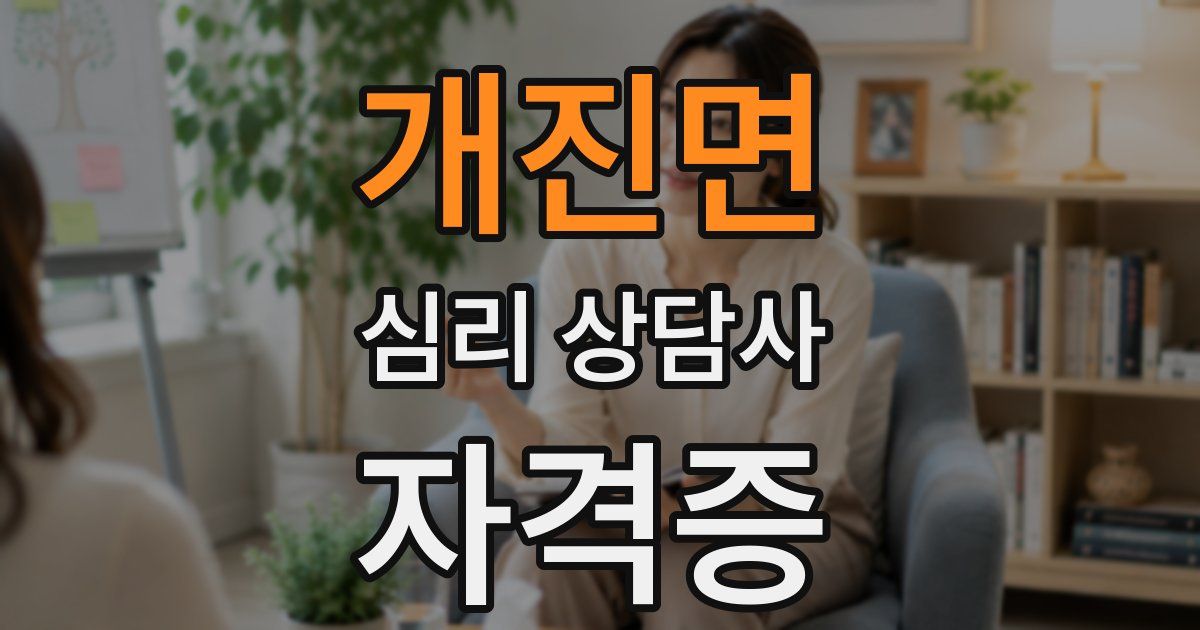 개진면 심리 상담사 자격증