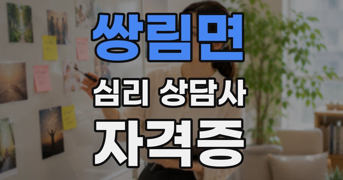 쌍림면 심리 상담사 자격증