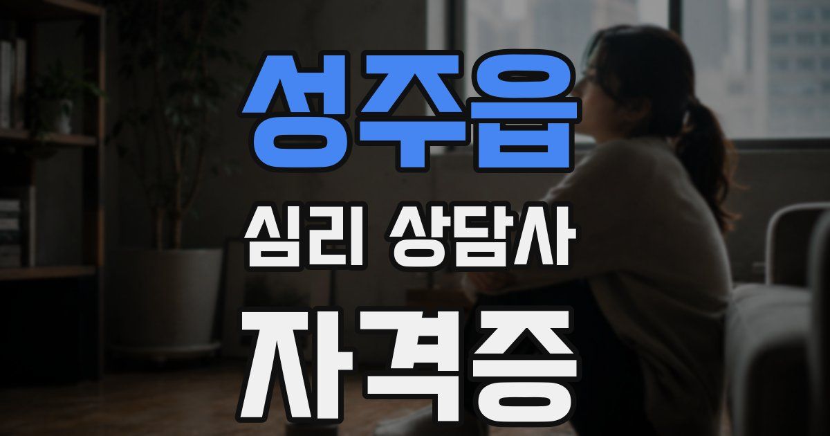 성주읍 심리 상담사 자격증