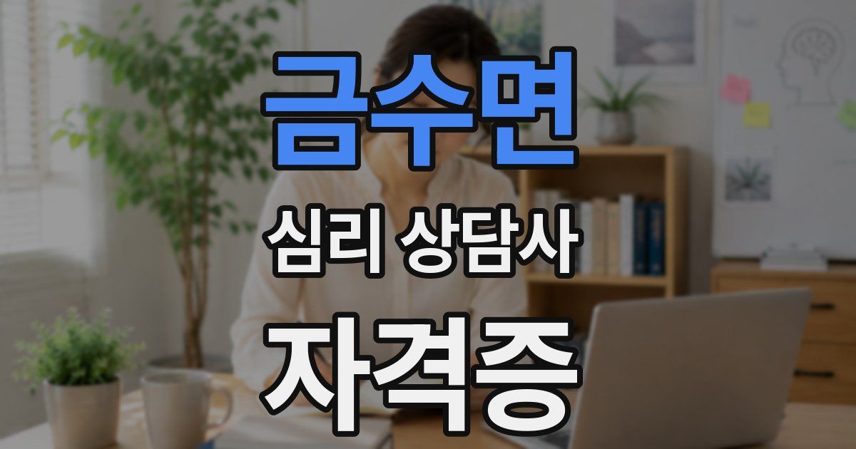 금수면 심리 상담사 자격증