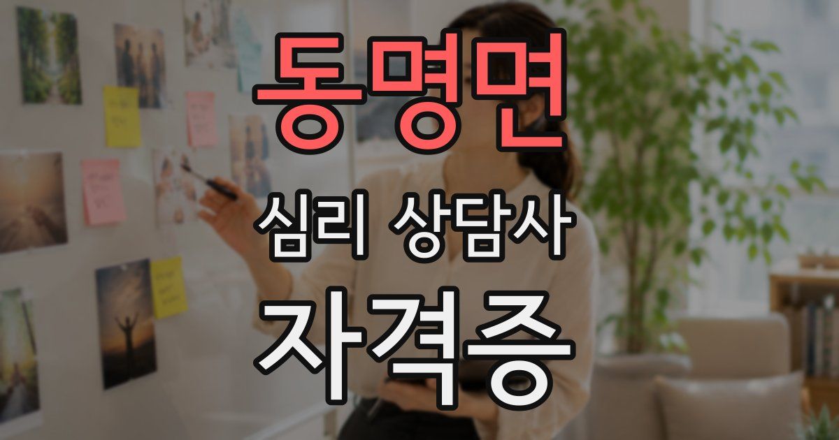 동명면 심리 상담사 자격증