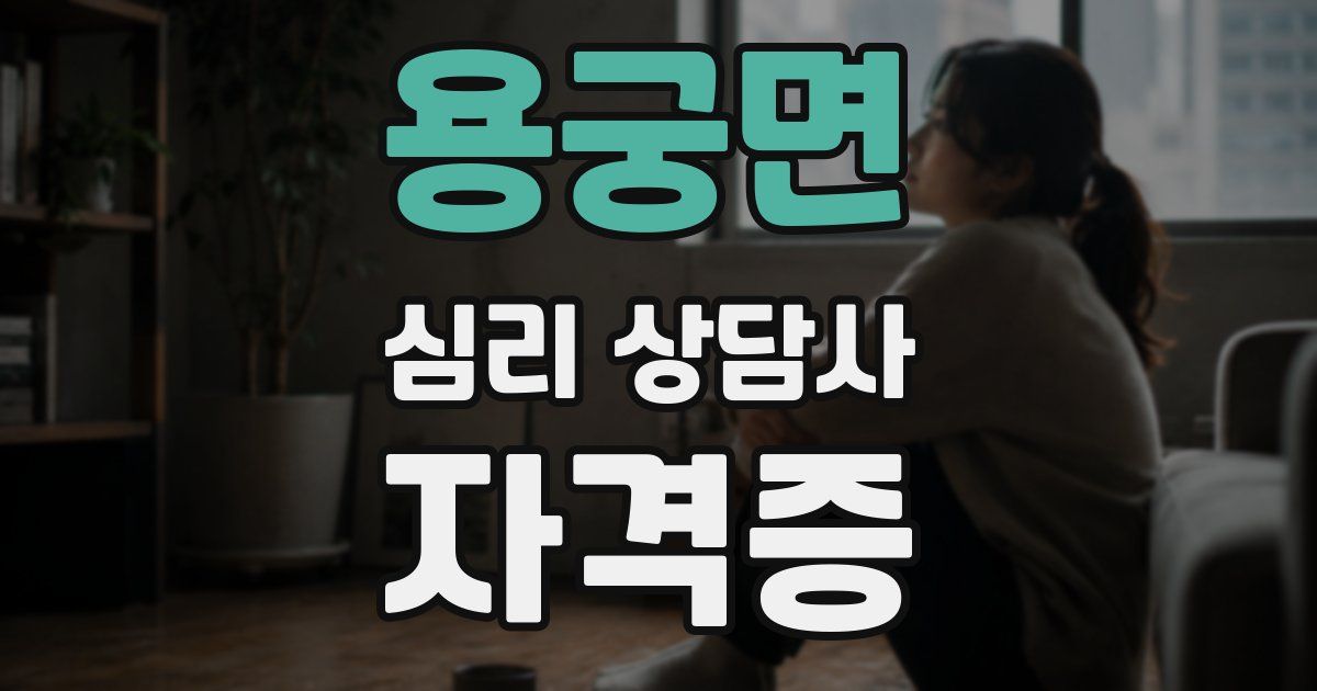 용궁면 심리 상담사 자격증