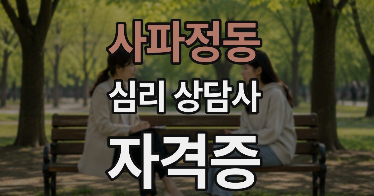 사파정동 심리 상담사 자격증