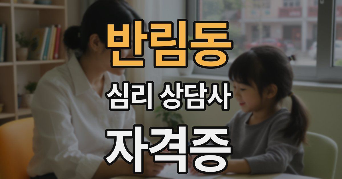 반림동 심리 상담사 자격증