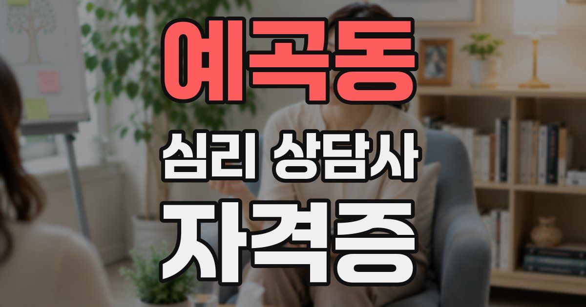예곡동 심리 상담사 자격증