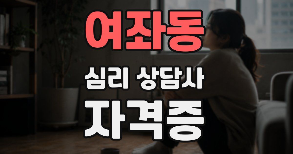 여좌동 심리 상담사 자격증