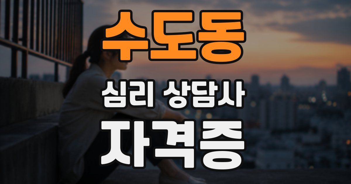 수도동 심리 상담사 자격증