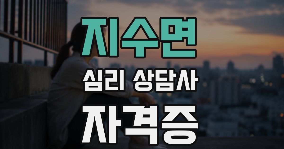 지수면 심리 상담사 자격증