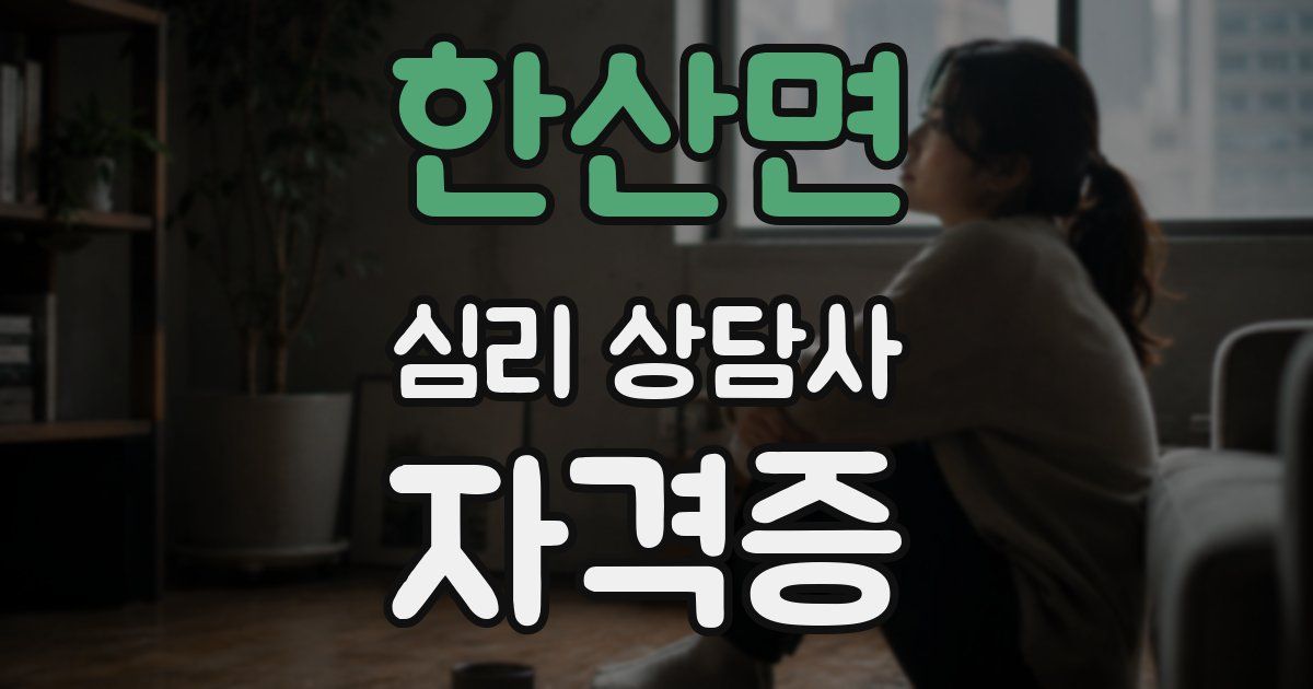 한산면 심리 상담사 자격증