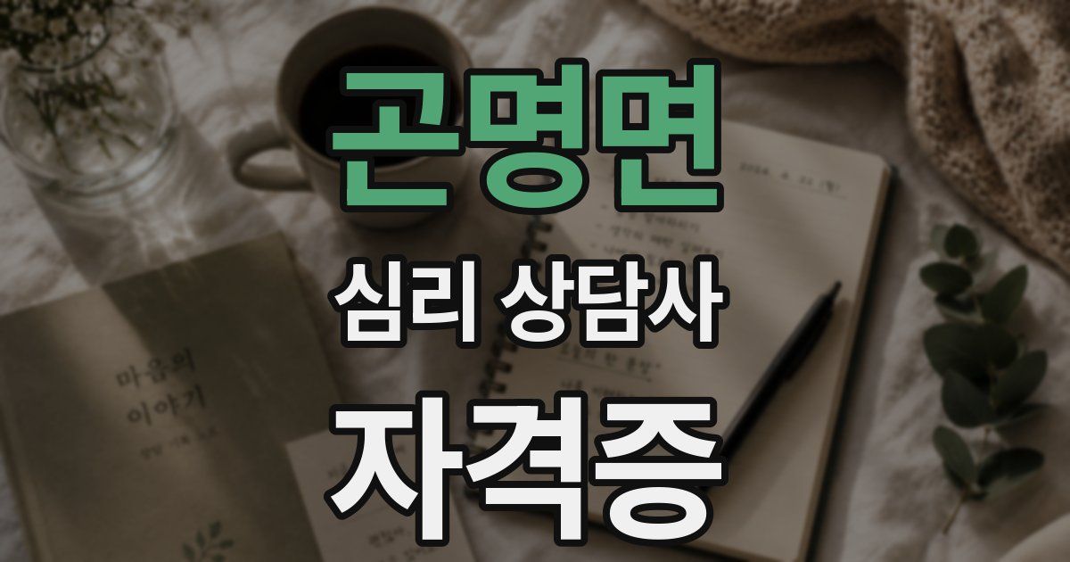 곤명면 심리 상담사 자격증