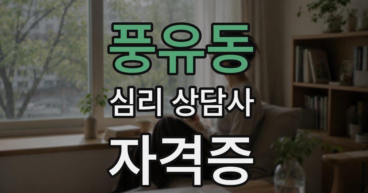 풍유동 심리 상담사 자격증