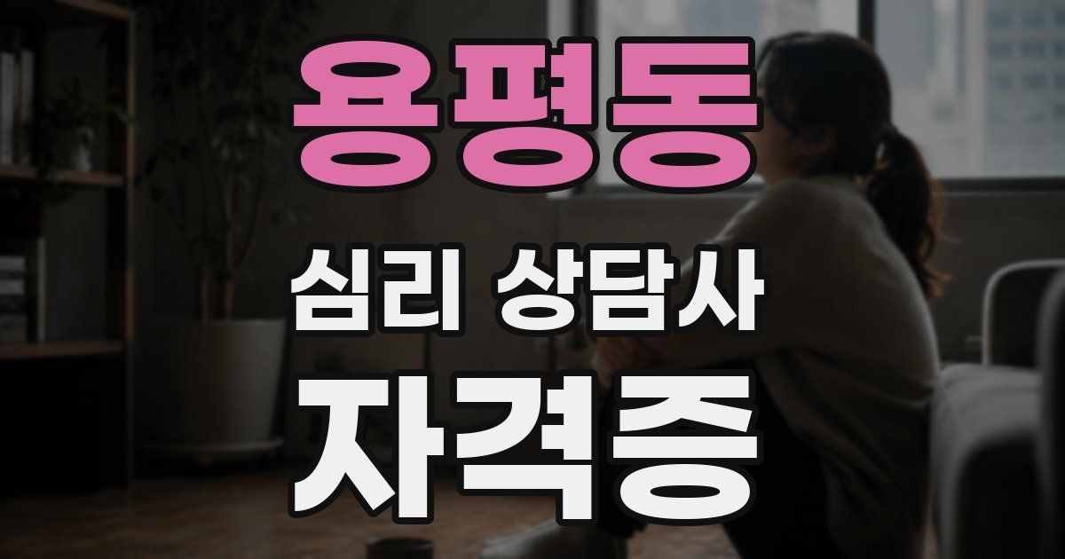 용평동 심리 상담사 자격증