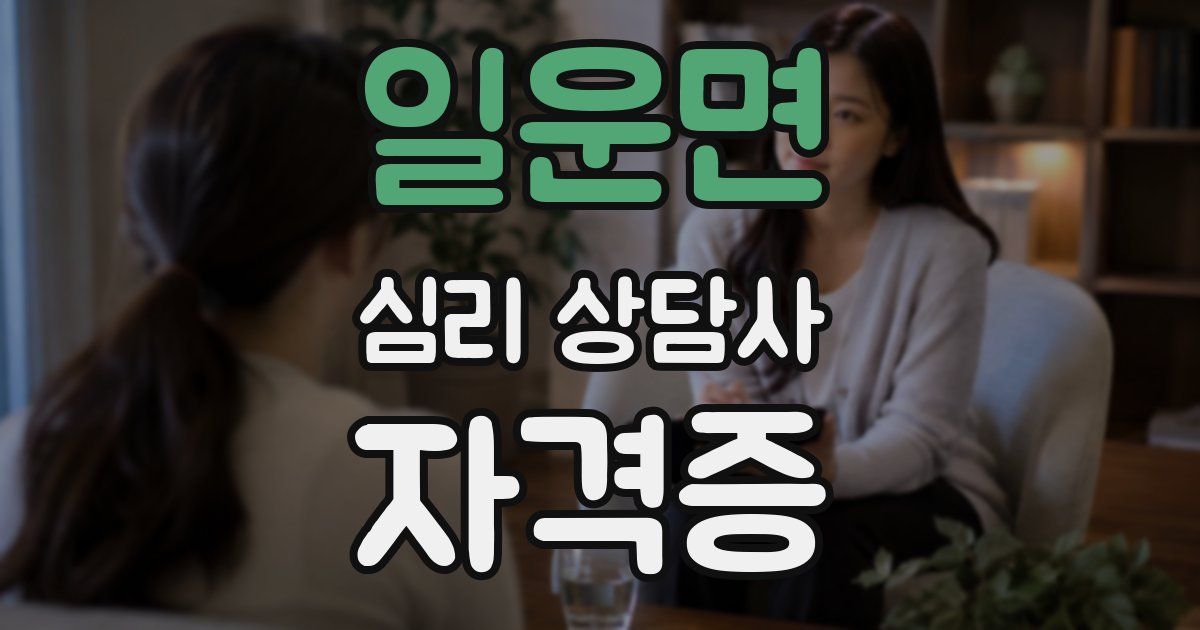 일운면 심리 상담사 자격증