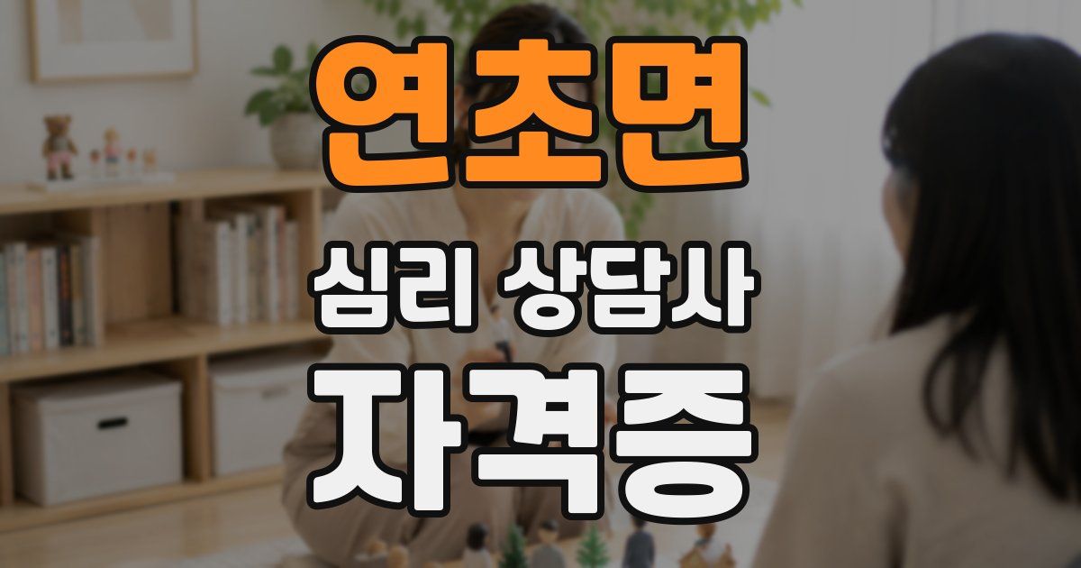 연초면 심리 상담사 자격증