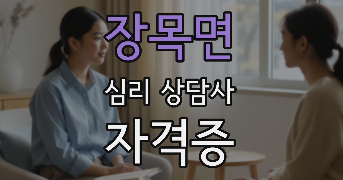 장목면 심리 상담사 자격증