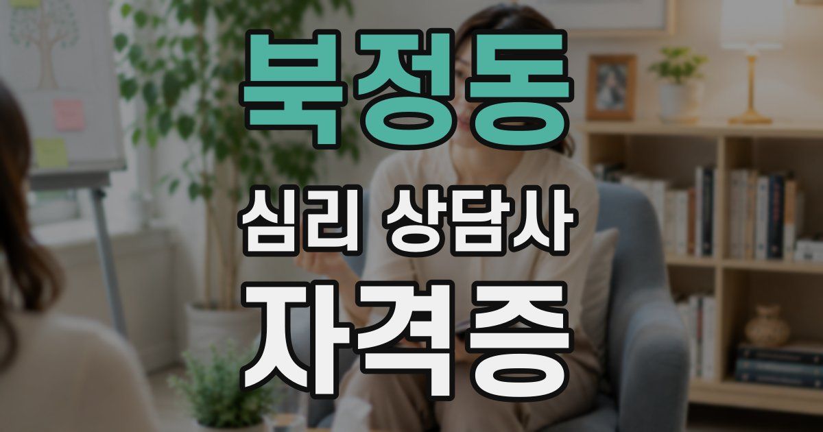 북정동 심리 상담사 자격증