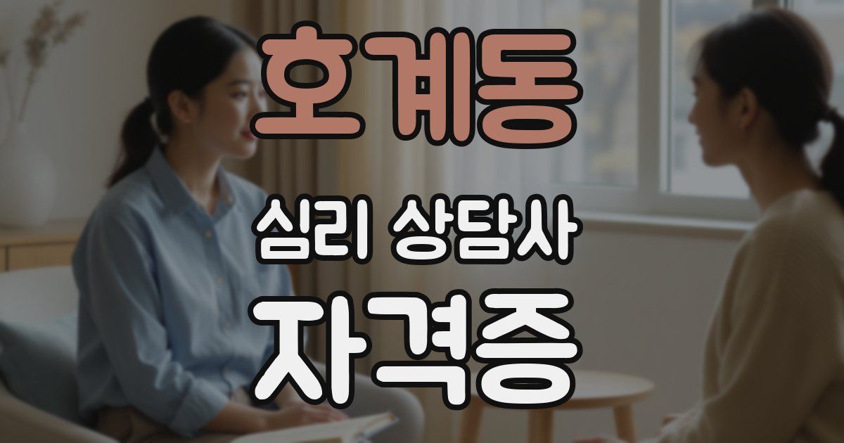 호계동 심리 상담사 자격증
