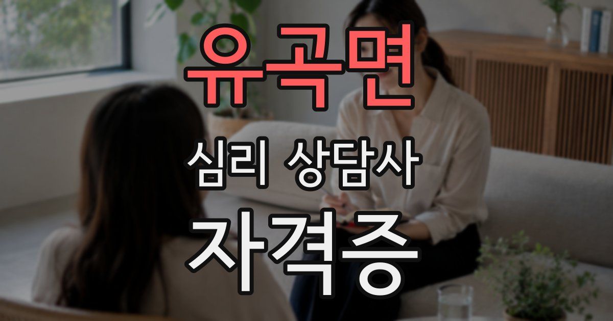 유곡면 심리 상담사 자격증