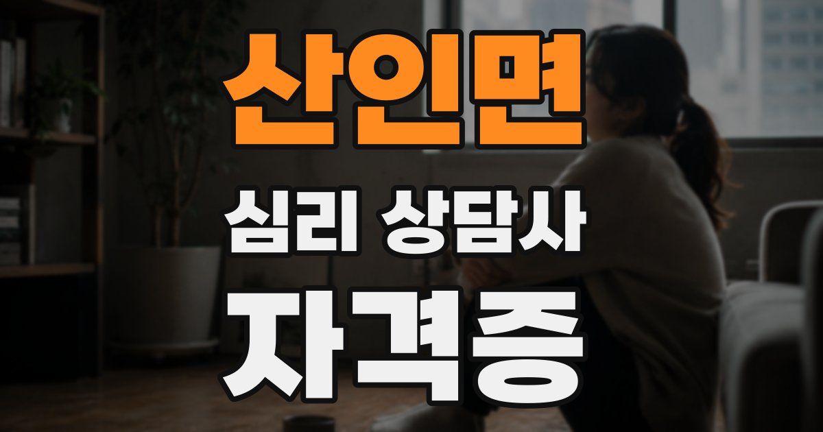 산인면 심리 상담사 자격증