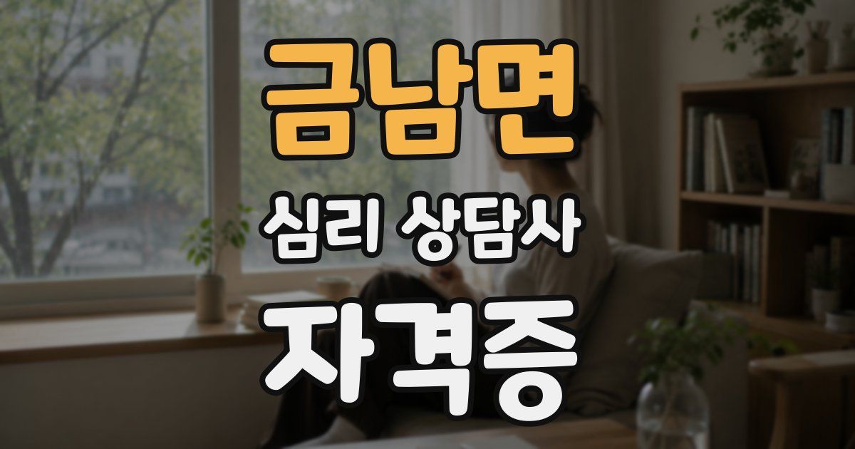 금남면 심리 상담사 자격증