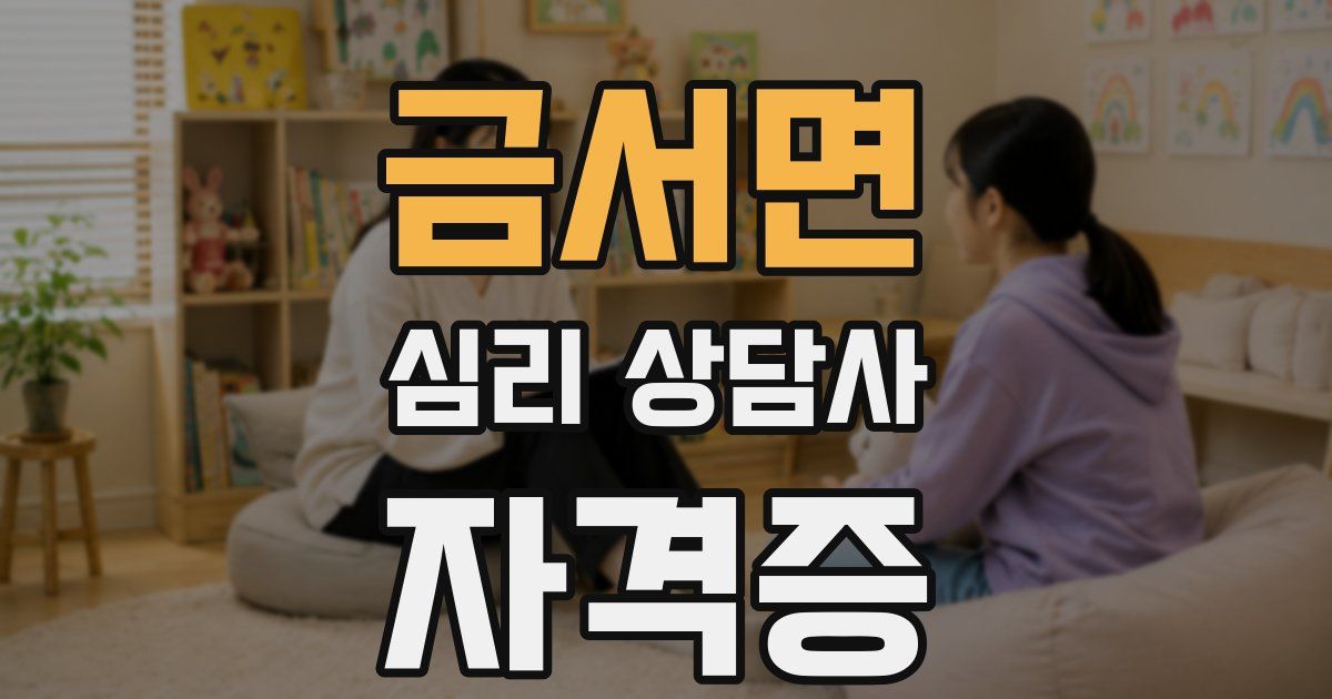 금서면 심리 상담사 자격증