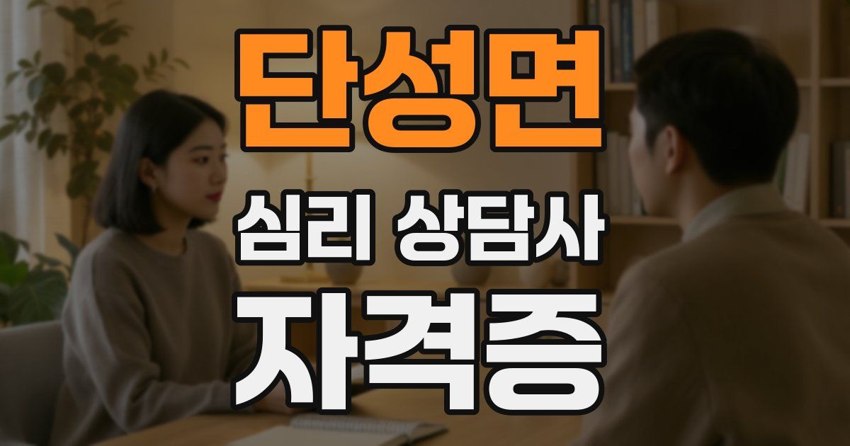 단성면 심리 상담사 자격증