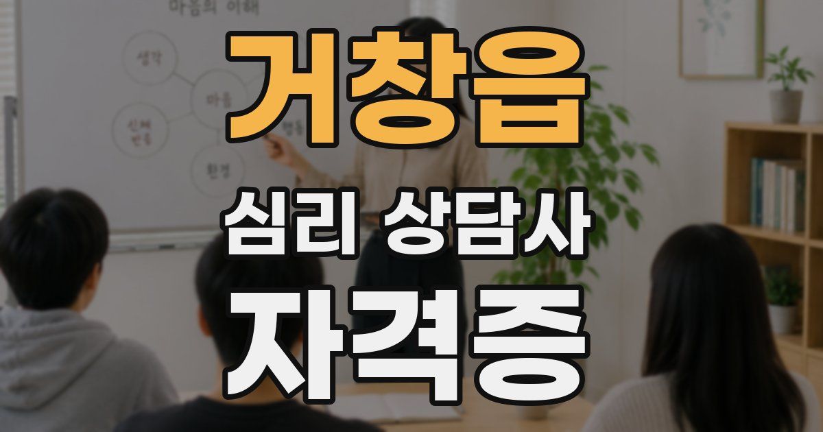 거창읍 심리 상담사 자격증
