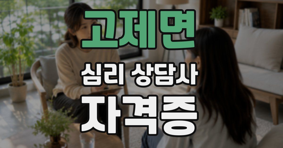 고제면 심리 상담사 자격증