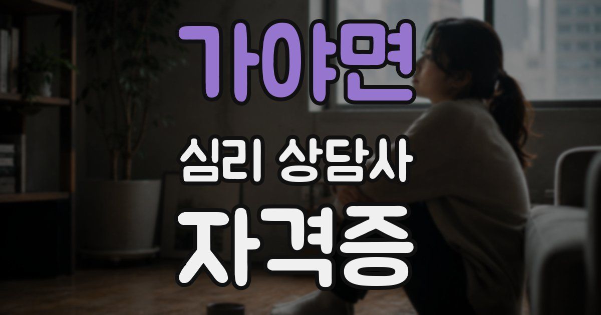 가야면 심리 상담사 자격증