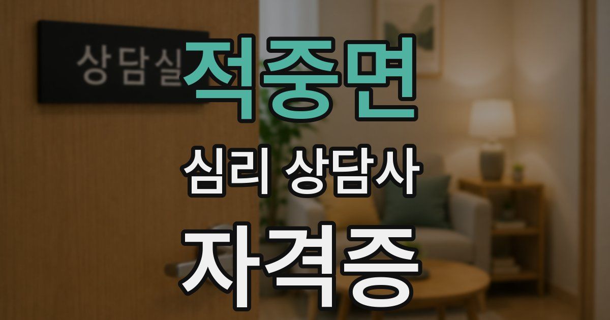 적중면 심리 상담사 자격증