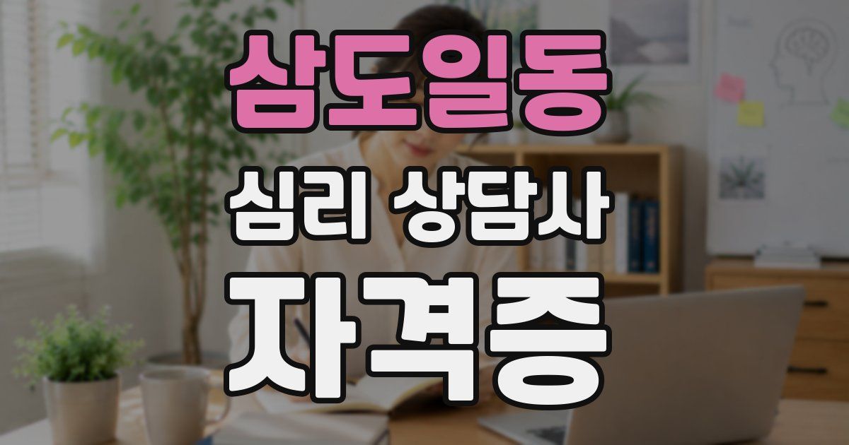 삼도일동 심리 상담사 자격증